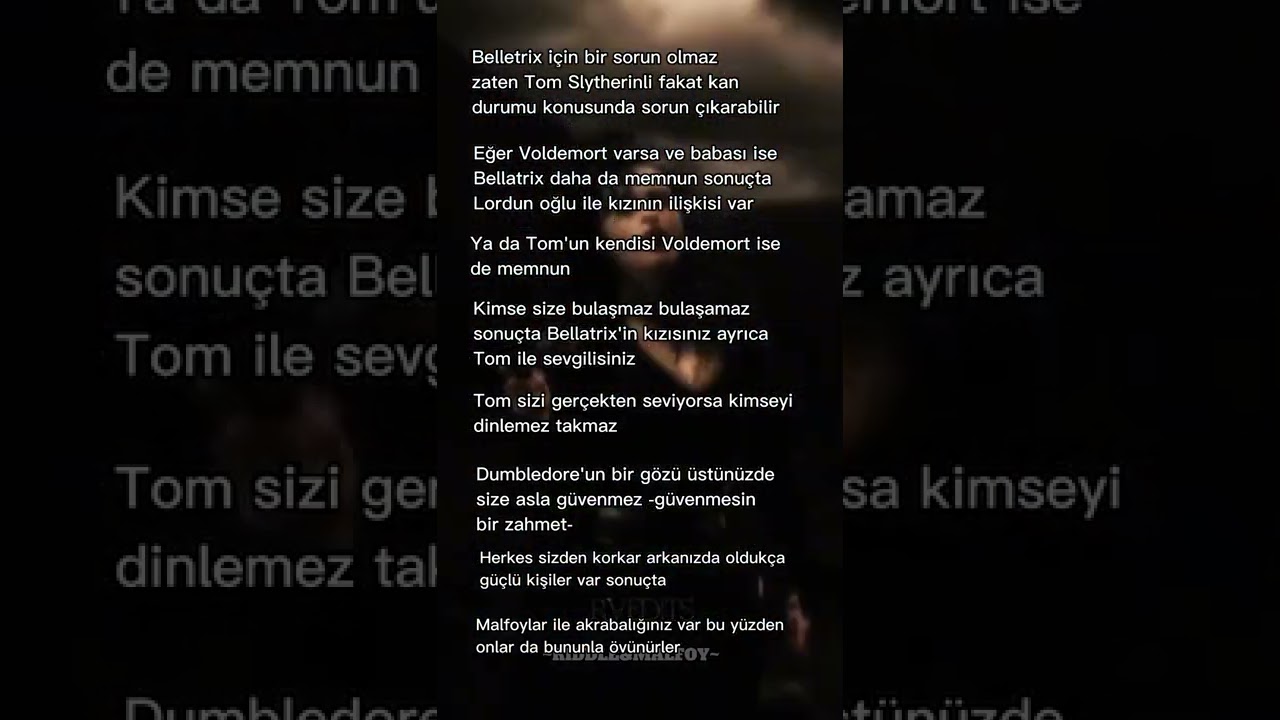 Bellatrix'in kızı olup Tom ile sevgili olmak #tomriddle #bellatrixlestrange #keşfet #hogwarts