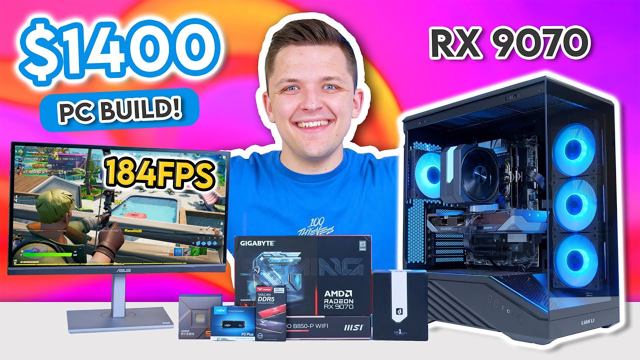 Best $1400 Gaming PC Build 2025! 😀 [ft. RX 9070 & Ryzen 5 w/ 1440p Benchmarks]
