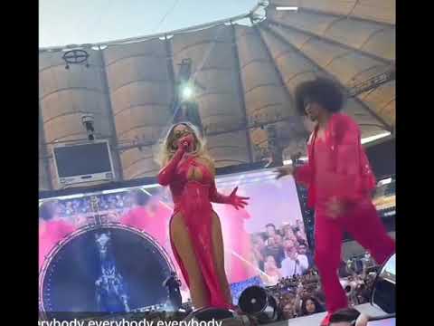 Beyoncé saved by one of Les Twins frm possible nip slip | #beyoncé #breakmysoul #beyoncerenaissance