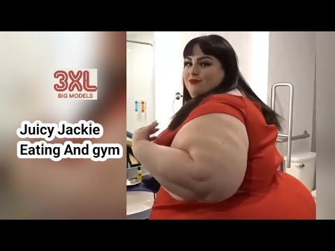 big model @juicy jackie  Juicy Jackie workout in the gym and eating feedee #ssbbw fashion feedee