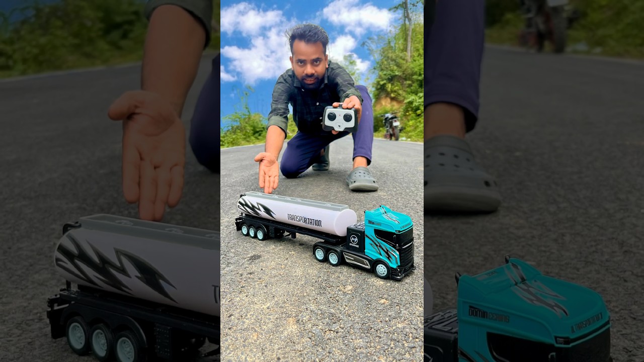 Big Remote control 12 tyears scania oil tanker truck unboxing and testing