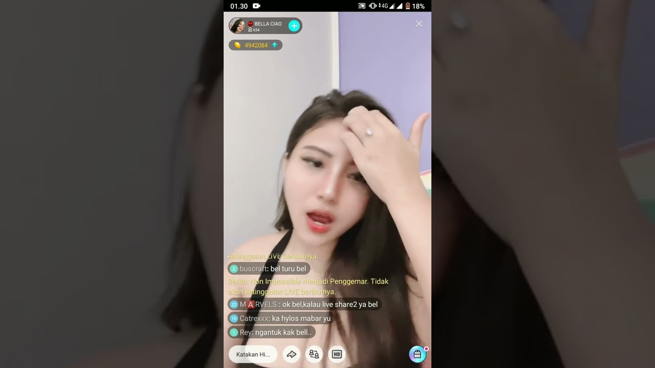 Bigo live bareng Bella dinyanyi sampai tidur #bigo #bigolive #malam