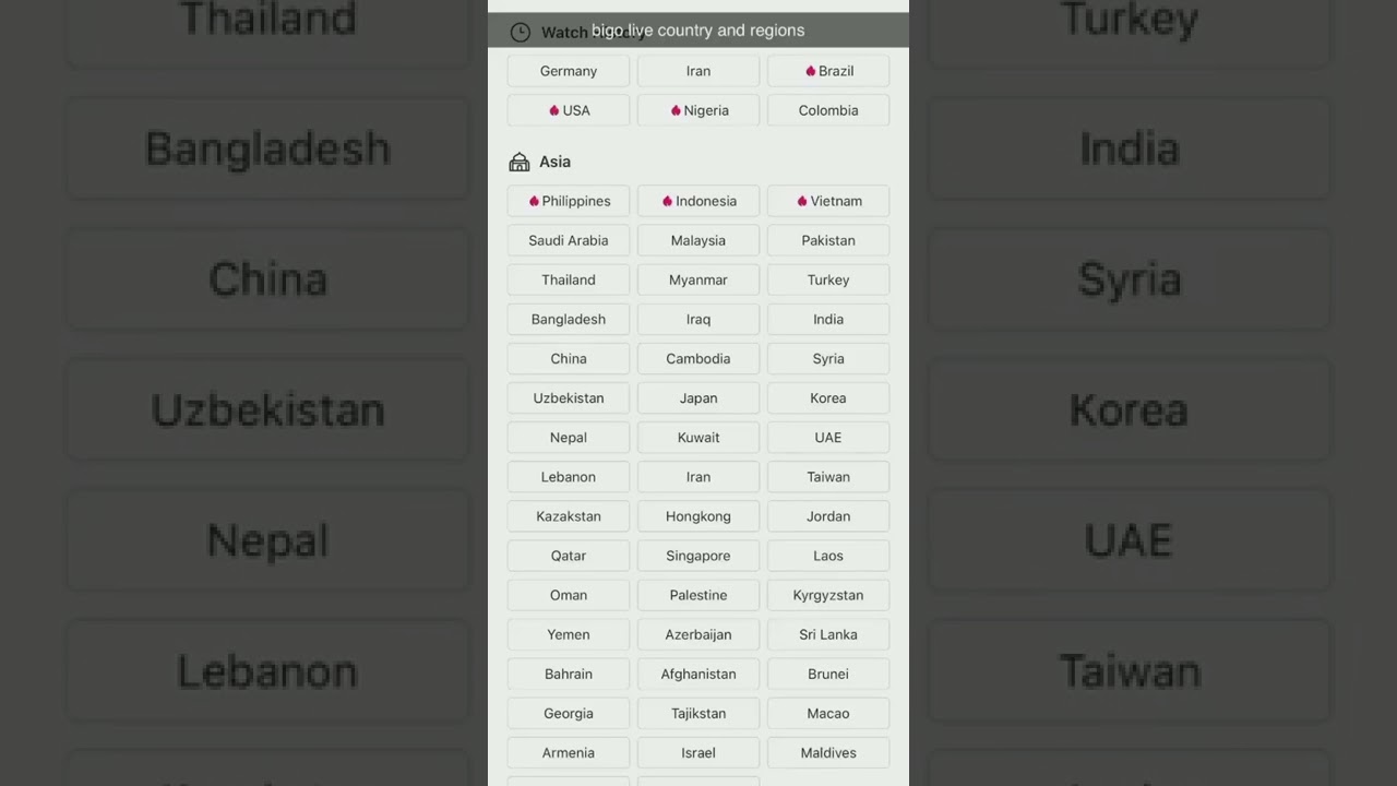 bigo live country and regions