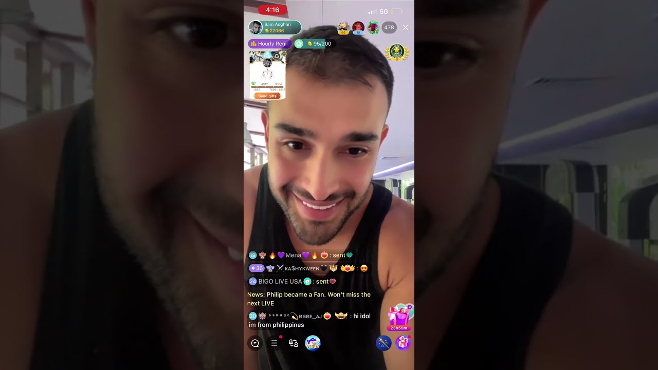 Bigo Live USA live streaming video - Sam Asghari - Fitness & Nutrition