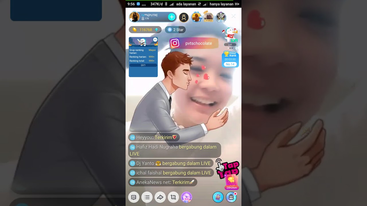 Bigo live|sicantik putri dicium sampe senyum-senyum|