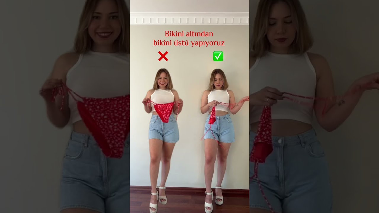 Bikini altından bikini üstü yapıyoruz ❤️ #shorts #shortsvideo