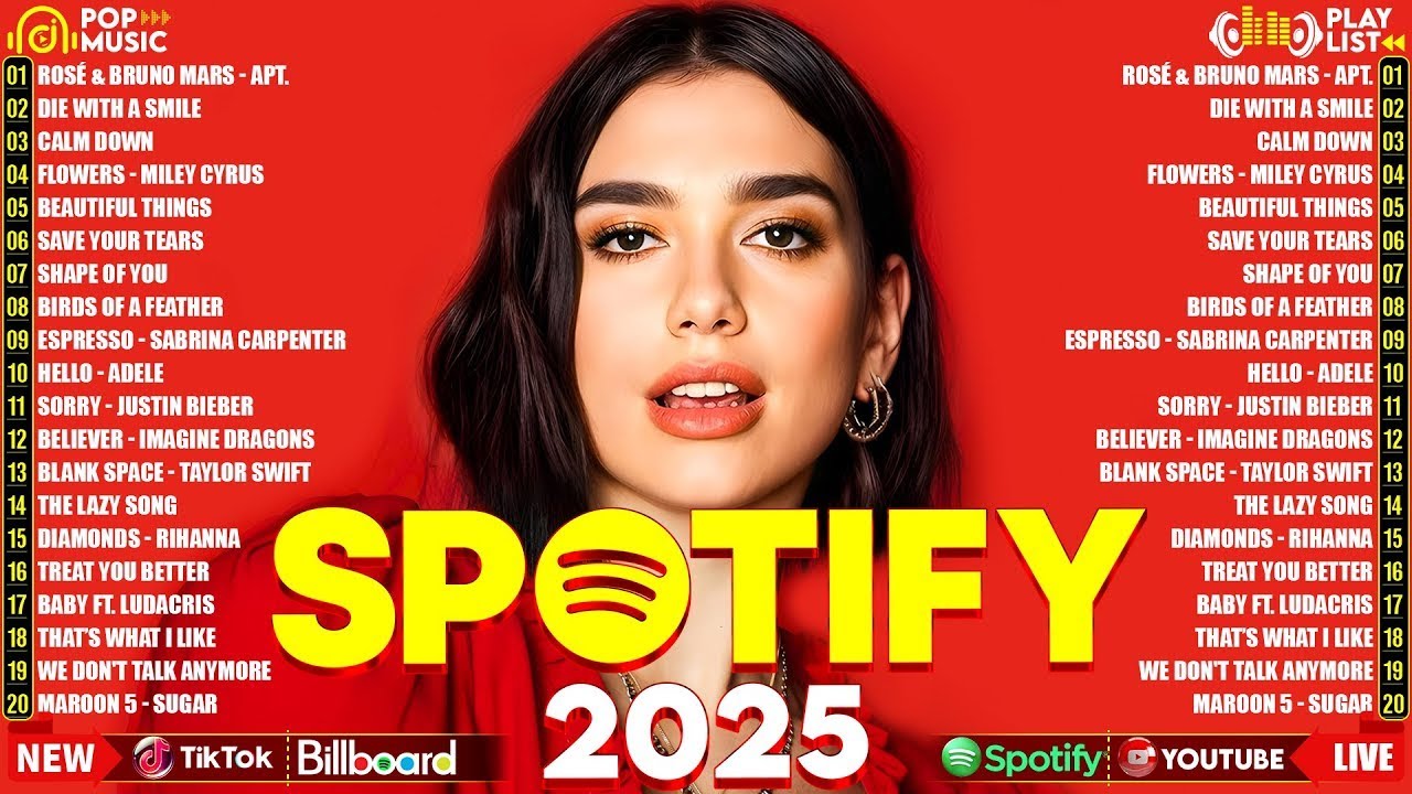 Billboard Pop Songs 2025 Playlist ✨Ed Sheeran, The Weeknd, Bruno Mars, Rihanna, Sia, Adele, Dua Lipa