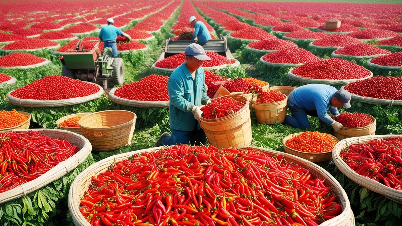 Billion dollar chili farm: Discover how Chinese farmers grow and harvest chili