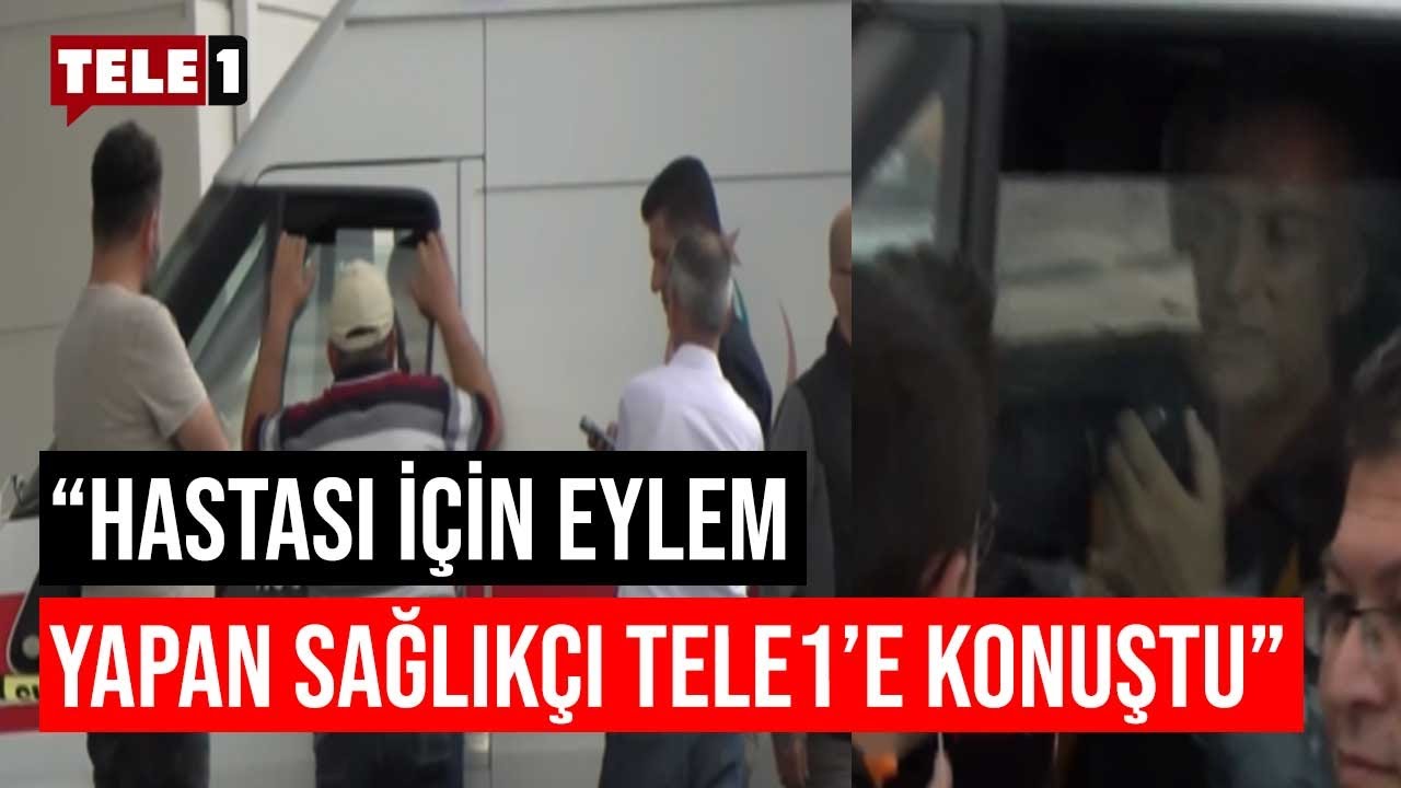 Bir ambulans şoförü Sağlık Bakanlığı'nın önünde kendisini ambulansa kilitledi: Oksijen tüplerini...