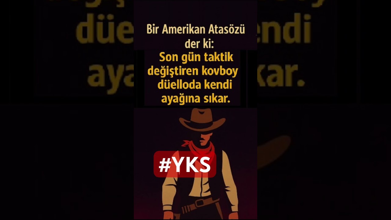 Bir Amerikan Atasözü Der ki…