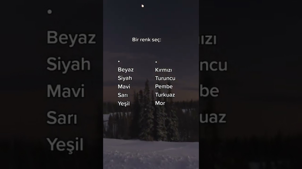 Bir Renk seç 🤍