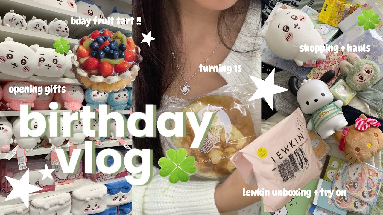 birthday vlog 🎂 // lots of shopping + hauls, turning 15, opening gifts, lewkin try-on, etc.