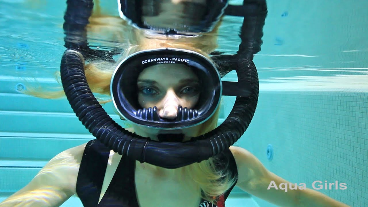 Black bikini scuba girl