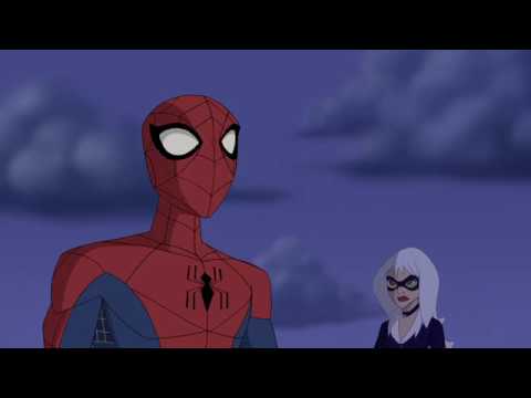 Black Cat saves Spider-Man from Green Goblin
