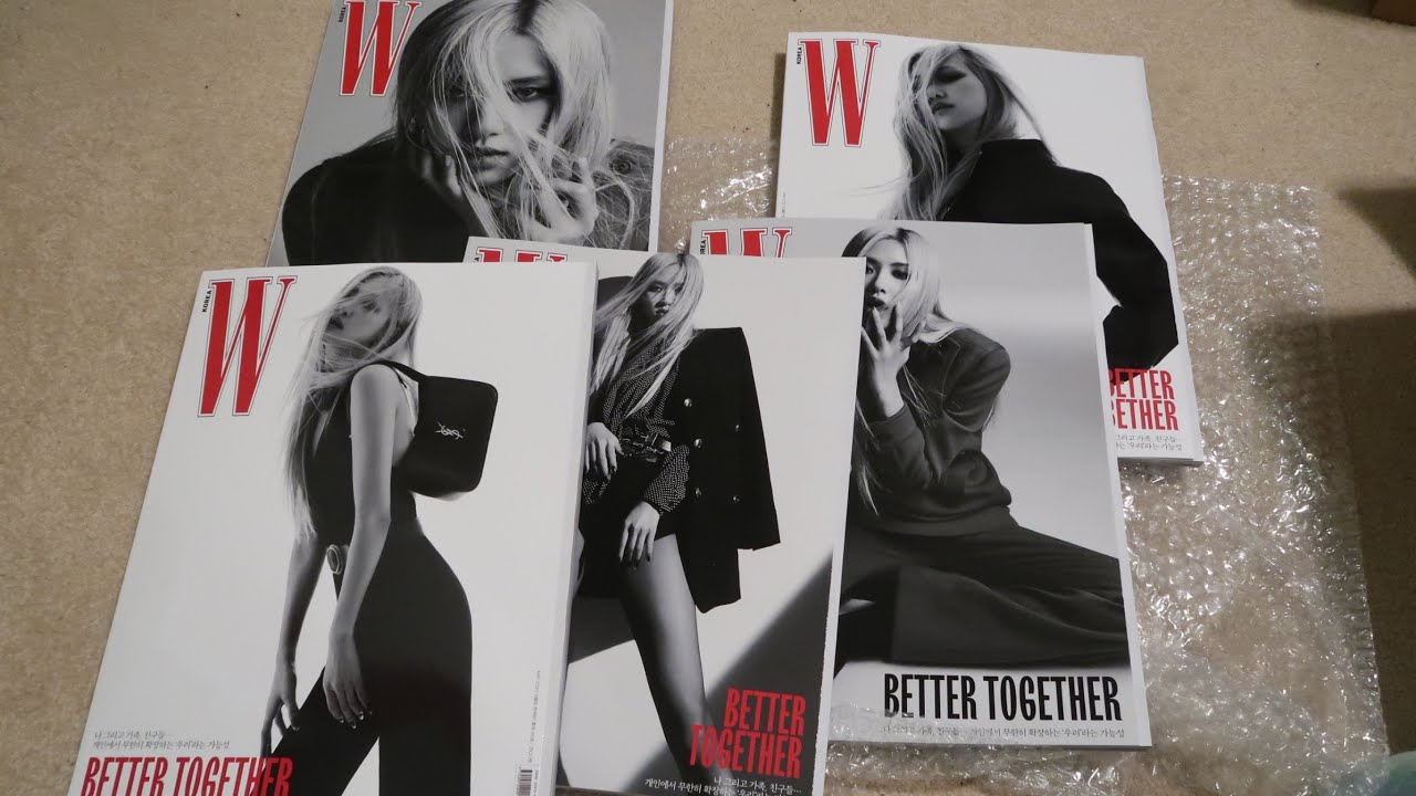 BLACKPINK ROSÉ W KOREA MAGAZINE MAY 2021 ISSUE A,B,C,D,E COVER UNBOXING/REVIEW