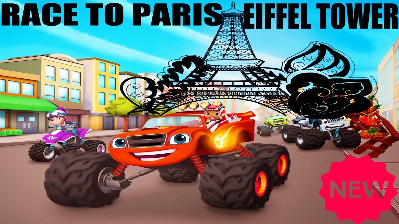 Blaze and the Monster Machines Race to the Top of the World Full Episodes (Race to Eiffel Tower)