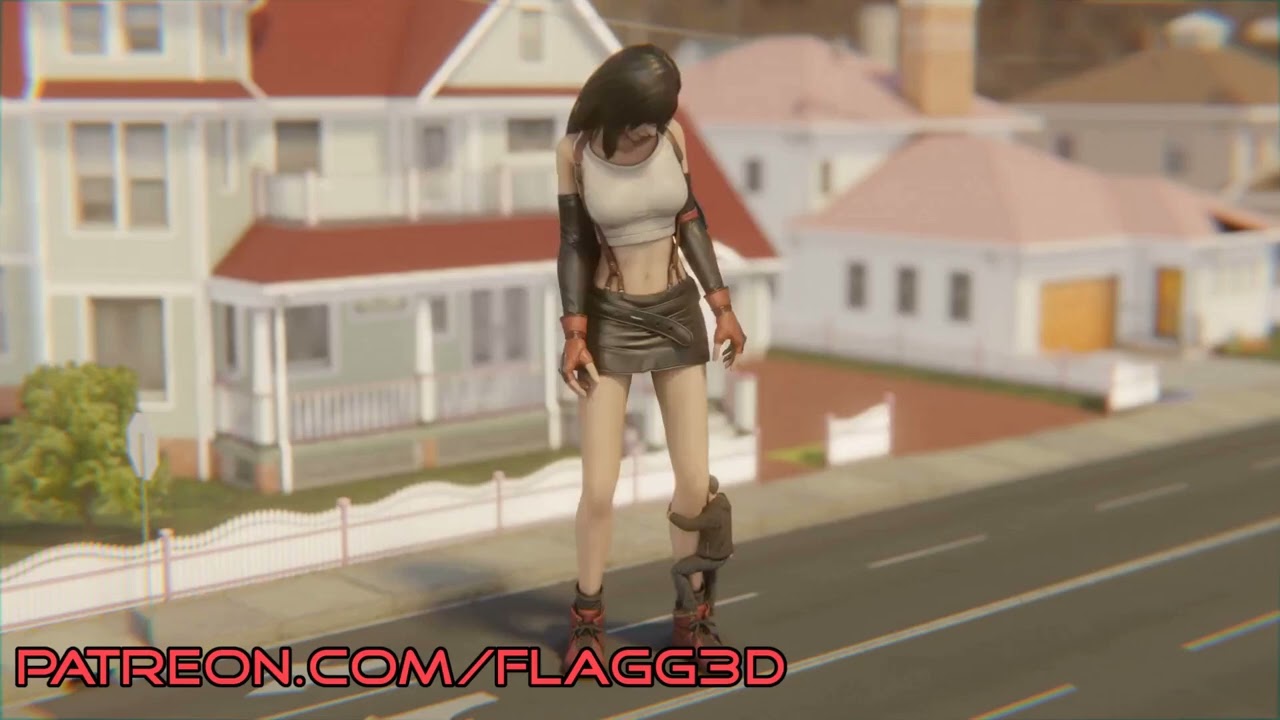 [Blender / Mocap] Giantess Tifa - Preview