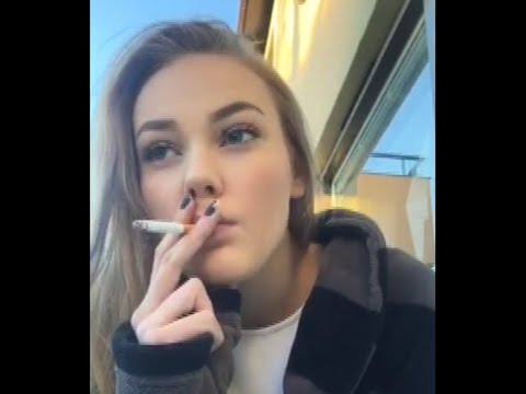 Blonde Swedish Girl Smoking Cigarette 3