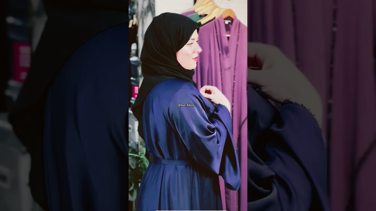 Blue Abaya with Black hijab #abaya #dress #abayareza #muslimclothing #trending #abayaworld