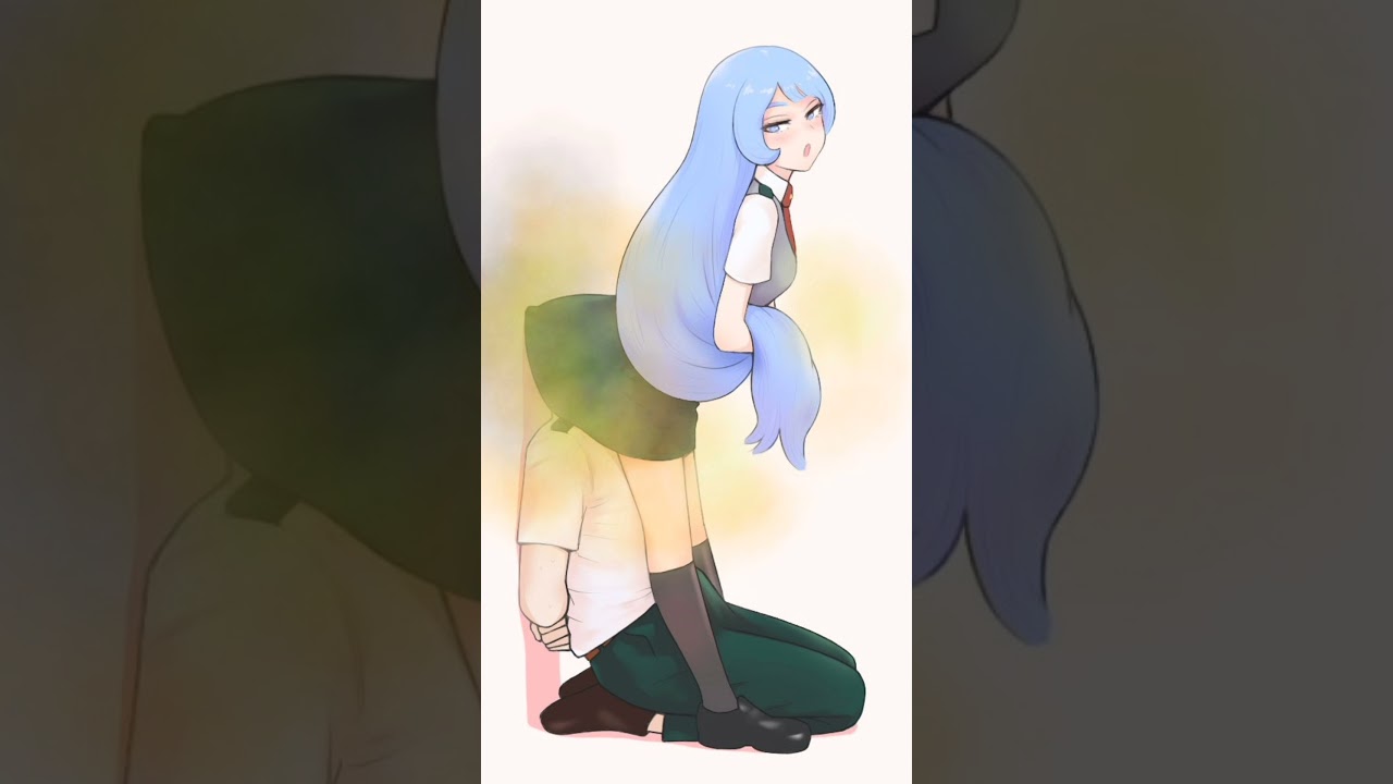 Blue hair girl farting again