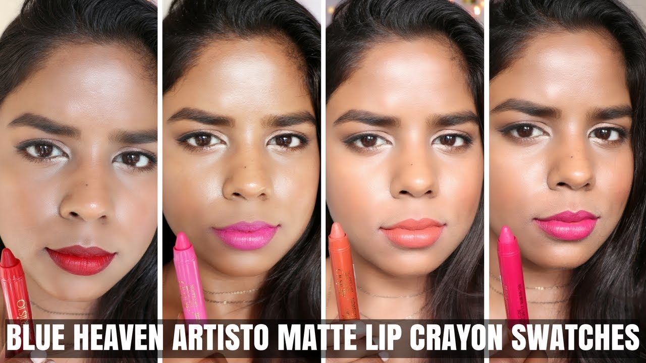 Blue Heaven Artisto Matte Lip Crayon Swatches & Review | All Shades