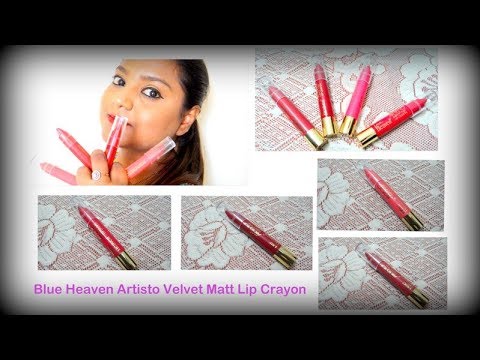 Blue Heaven Artisto Velvet Matt Lip Crayon review and swatches