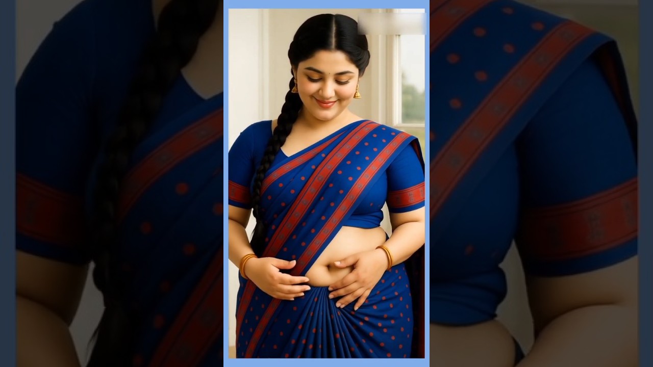 Blue red😍Saree Looking Wow Indian Saree Model Beautiful Girl #ai #saree #shorts #reels #love #girl