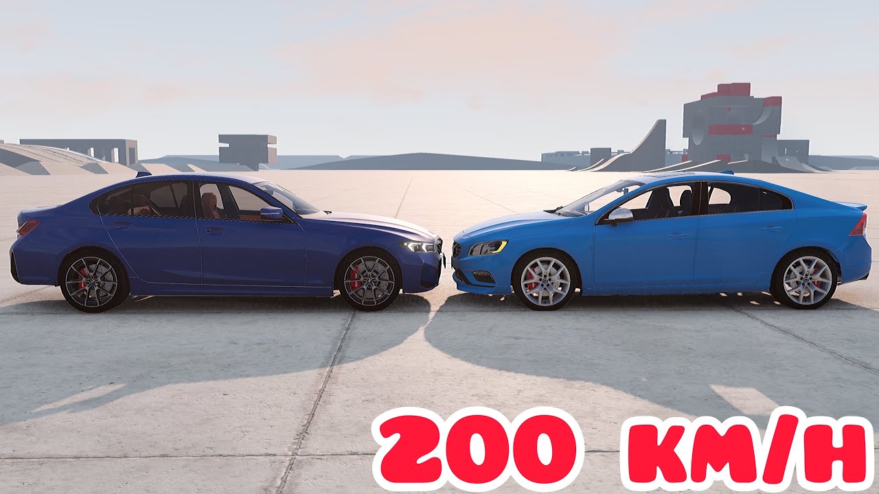 BMW 3 Series G20 LCI vs Volvo S60 II 💥 200 km/h (each one) 💥 BeamNG.drive CRASH test