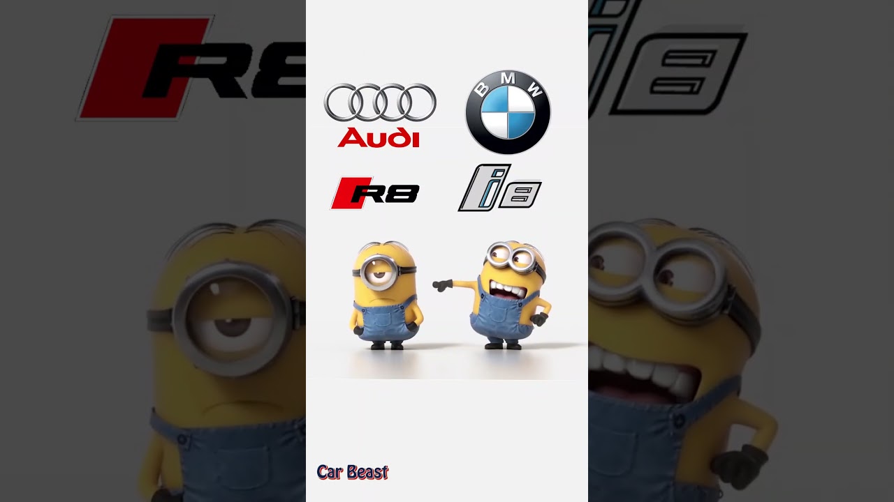 BMW i8 vs Audi R8 minions style funny #tiktok #automobile #r8 #car #edit #viralvideo #bmw #audi #fyp