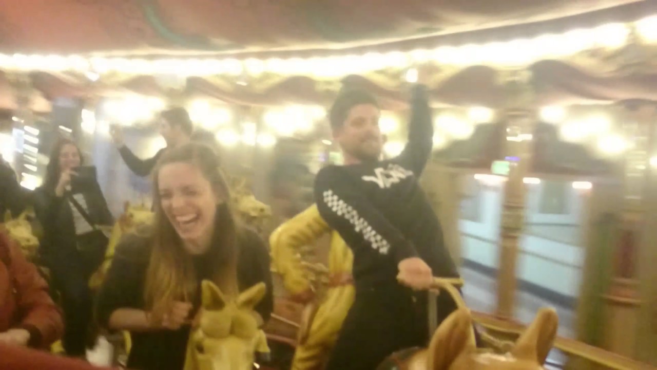 Bo and Ed on the steam carrousel in De Efteling