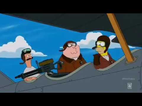 Bob's Burgers, Family Guy, The Simpsons and they cleveland show plane scene cutaway