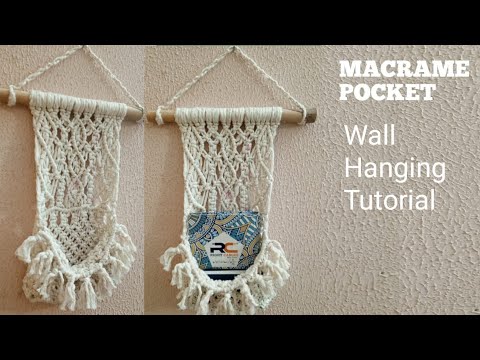 Boho Macrame Wall Hanging with Pocket – Handmade Storage & Décor