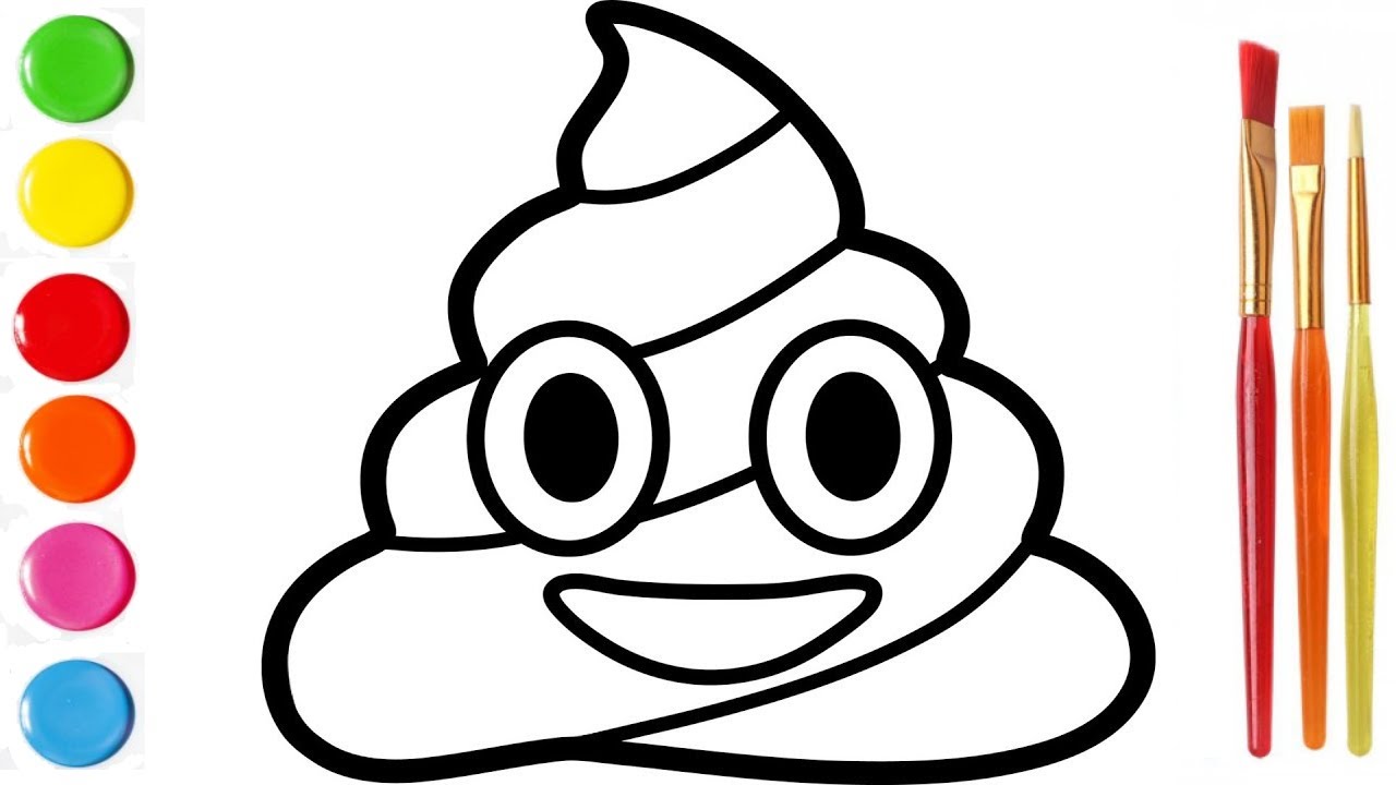 Bolalar uchun Smiley kakashki chizish Drawing a Pile of Poo Emoji for kids Рисование смайла какашки