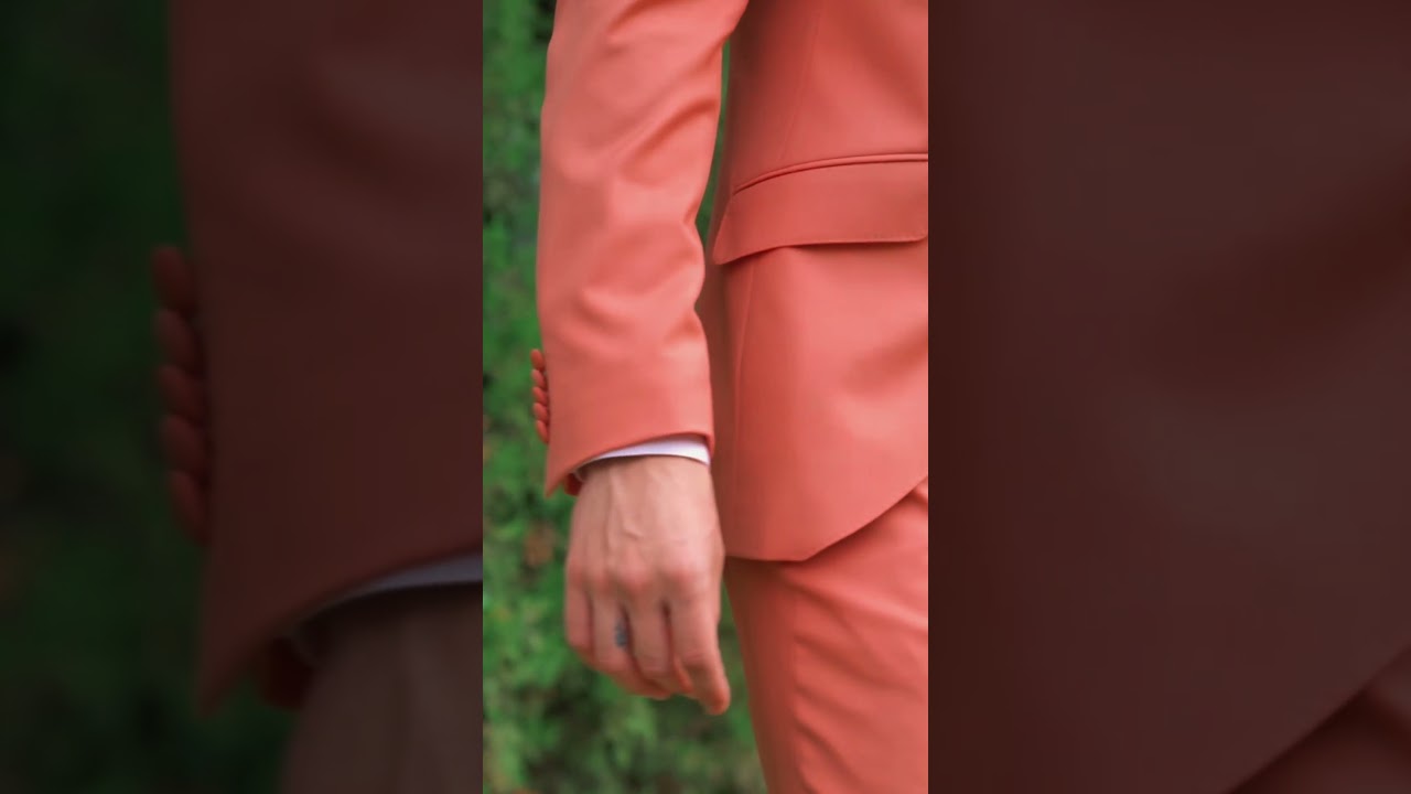 Bold Coral Orange suit set