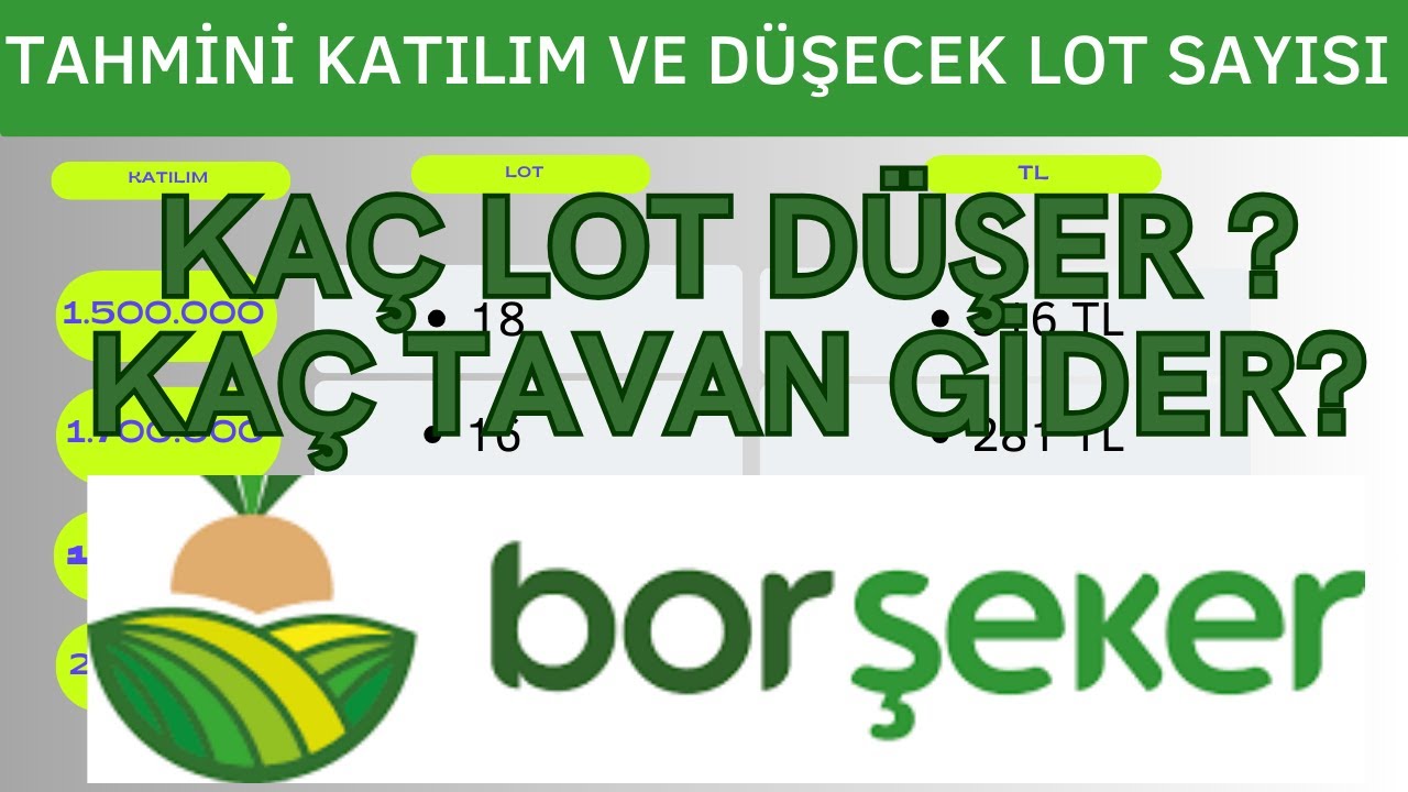 Bor Şeker Halka Arzı Kaç Lot Düşebilir ? Ne Kadar Yükselir ? Katılımcı Sayısı ve Lot Tahmini #BORSK