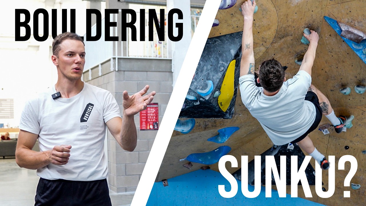 Bouldering pradžiamokslis! Mano pirmos įveiktos trasos Vertical laipiojimo salėje!