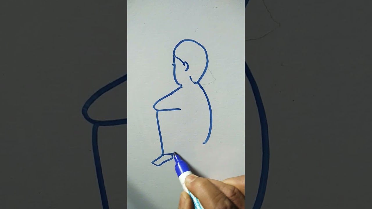 Boy sitting drawing. You al can draw this. Its easy #easydrawing #cuteboy #sitting
