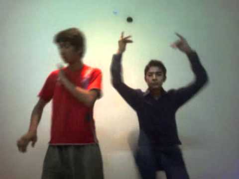 Boys dancing on webcam