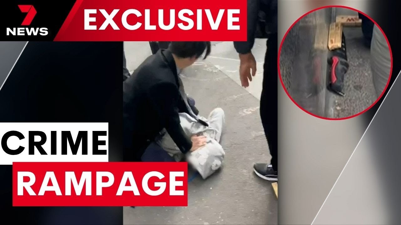 Brave bystanders rush to help an innocent mother under attack in the city | 7NEWS