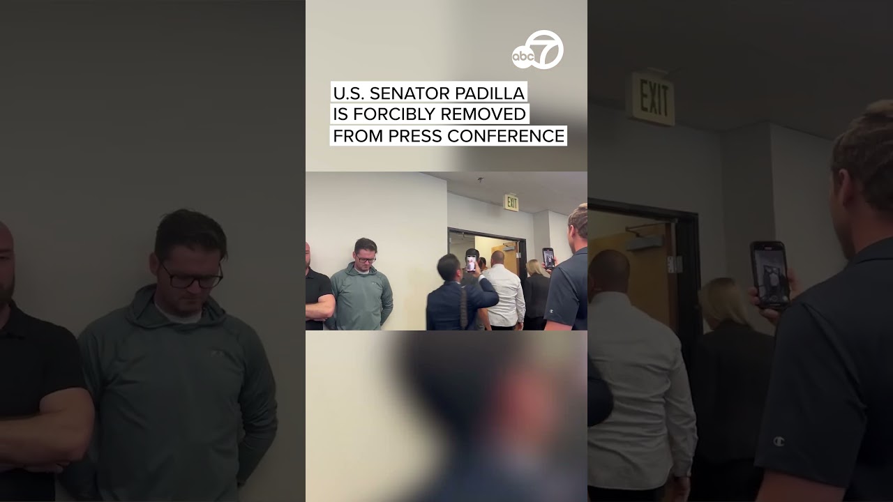 BREAKING NEWS U.S. SENATOR PADILLA IS FORCIBLY REMOVED FORM PRESS CONFERENCE