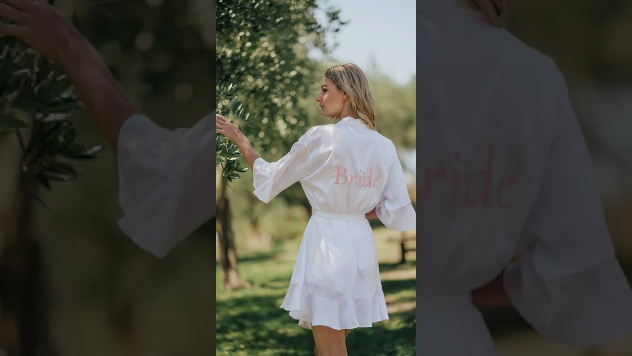 Bride Embroidered Satin Robe 💖 | The Wedding Planner