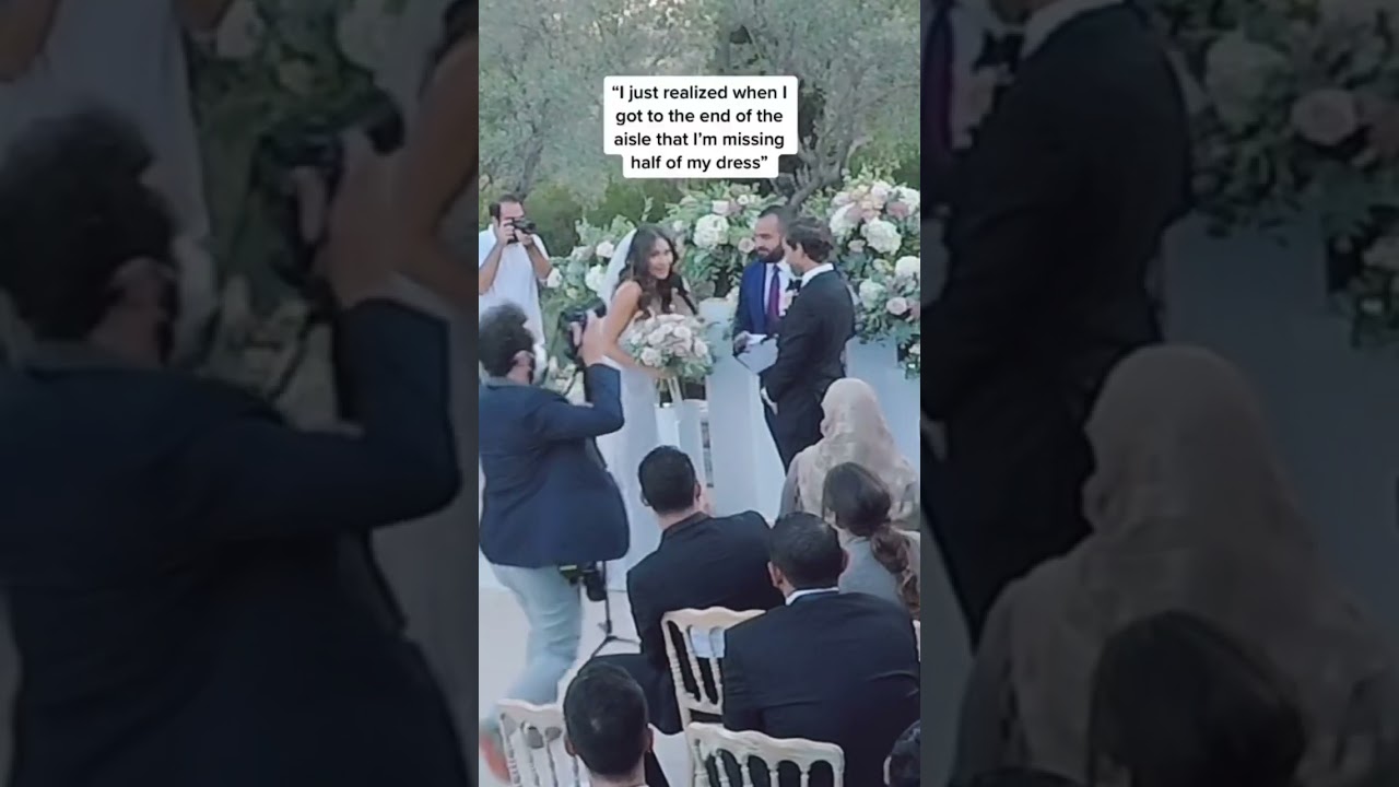 Bride has wardrobe malfunction in the middle of wedding ceremony!!! 😱 #shorts