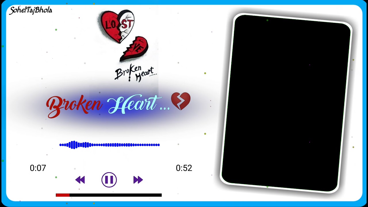 Broken heart avee player template | black screen video | avee player love template #101