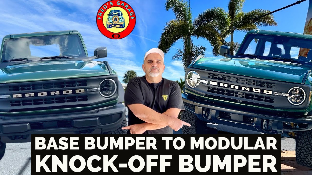 Bronco Base Bumper to Modular Knock-Off Bumper.  Kuafu Amazon front bumper.