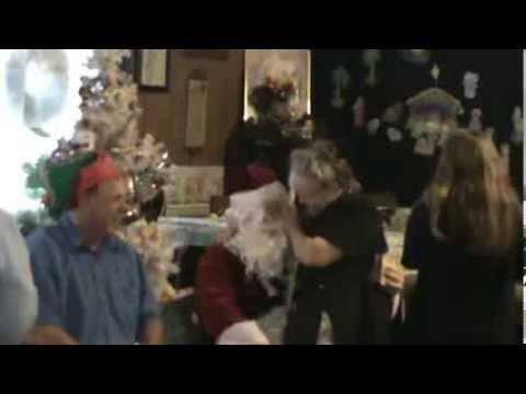 Brother Jack and Sister Penny Sitting on Santa's Lap 12-22-13 The Way Truth And Life Church