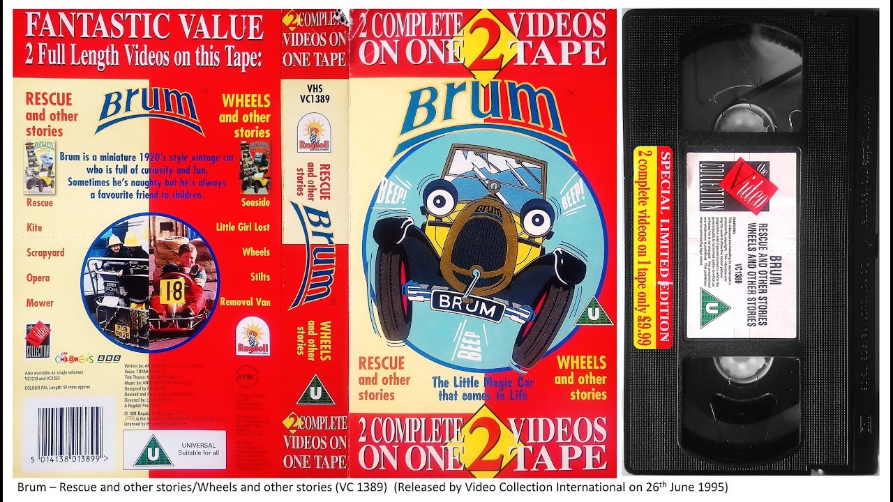 Brum : 2 on 1 - Rescue and other stories/Wheels and other stories (VC 1389) 1995 UK VHS