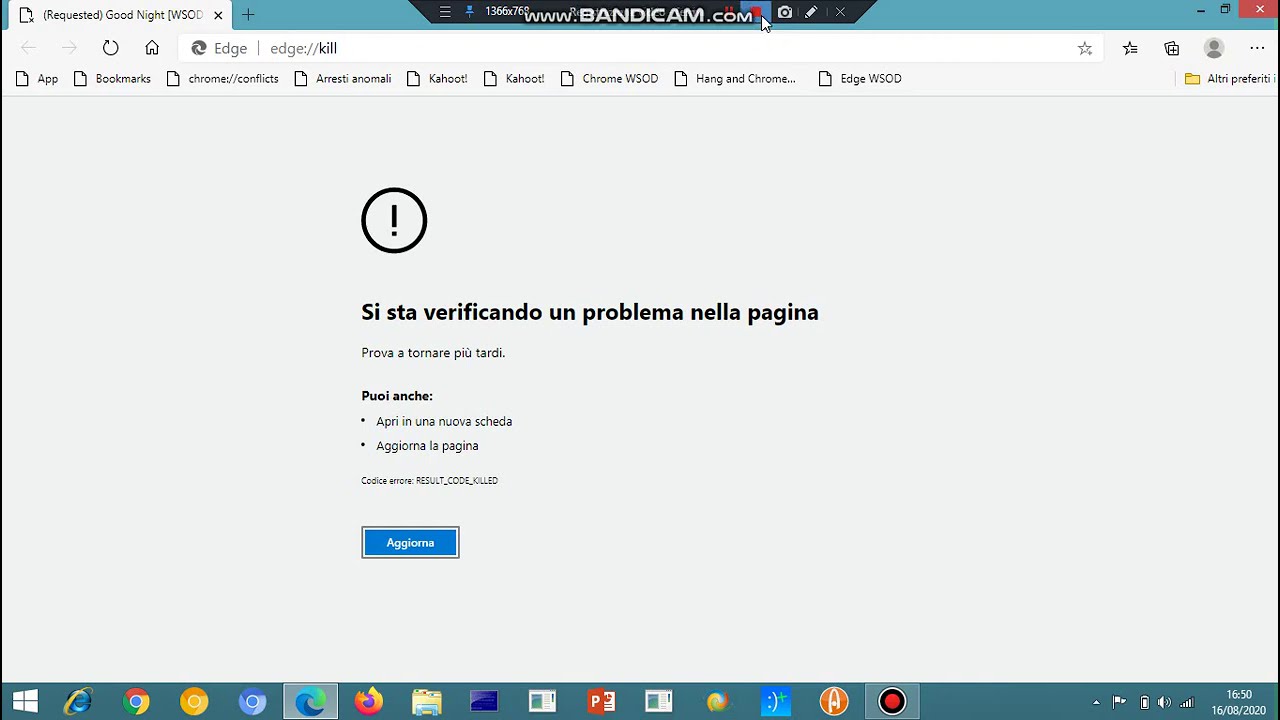 BSODAndChromeWSODVideosPro Official YT has Edge WSOD #4