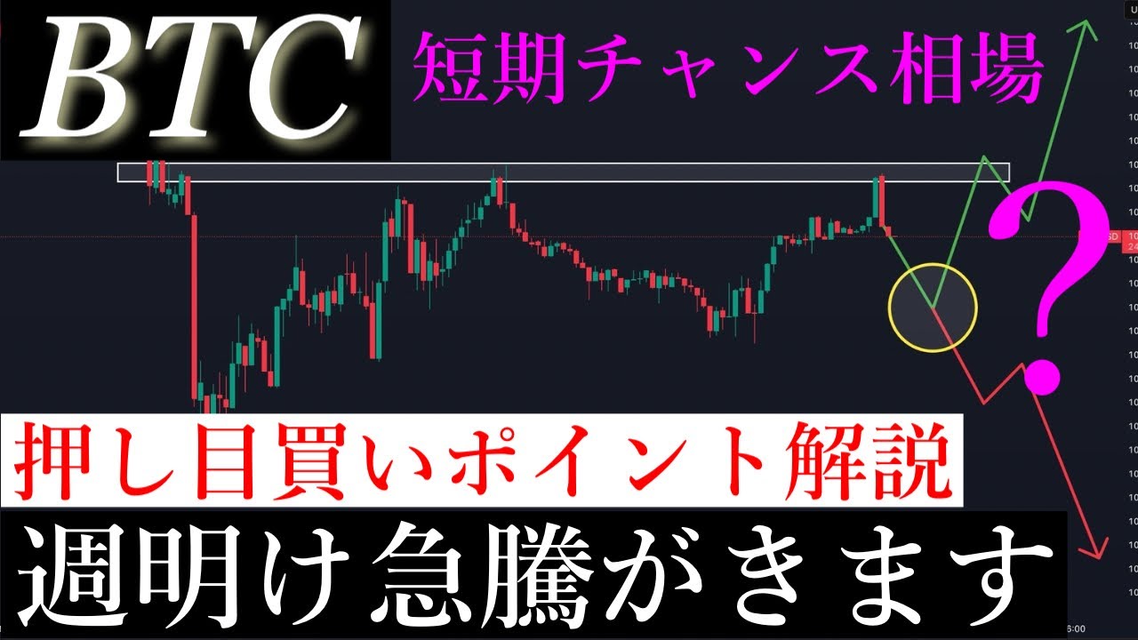 🚀週明け急騰がきます。ビットコイン短期チャンス相場です。BTCUSD