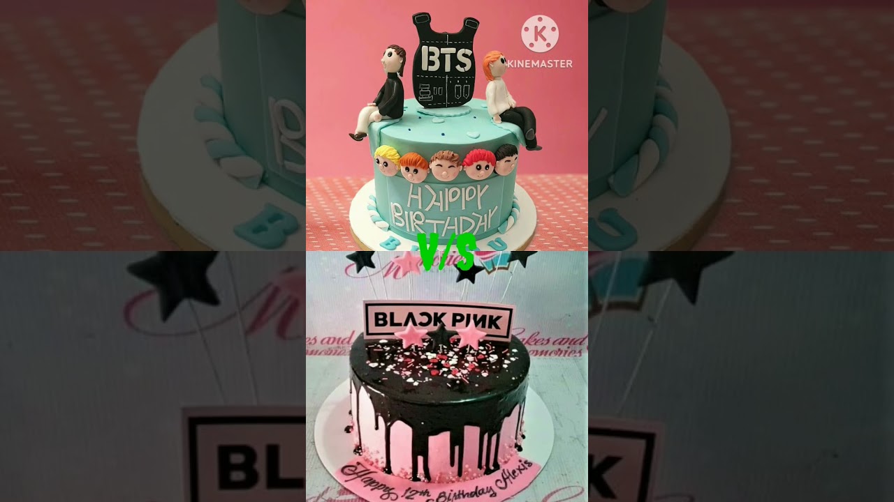 BTS cake v/s Black pink cake 🎂 choose your favorite gift 🎁 #Bts birthday cake #blackpink birthday