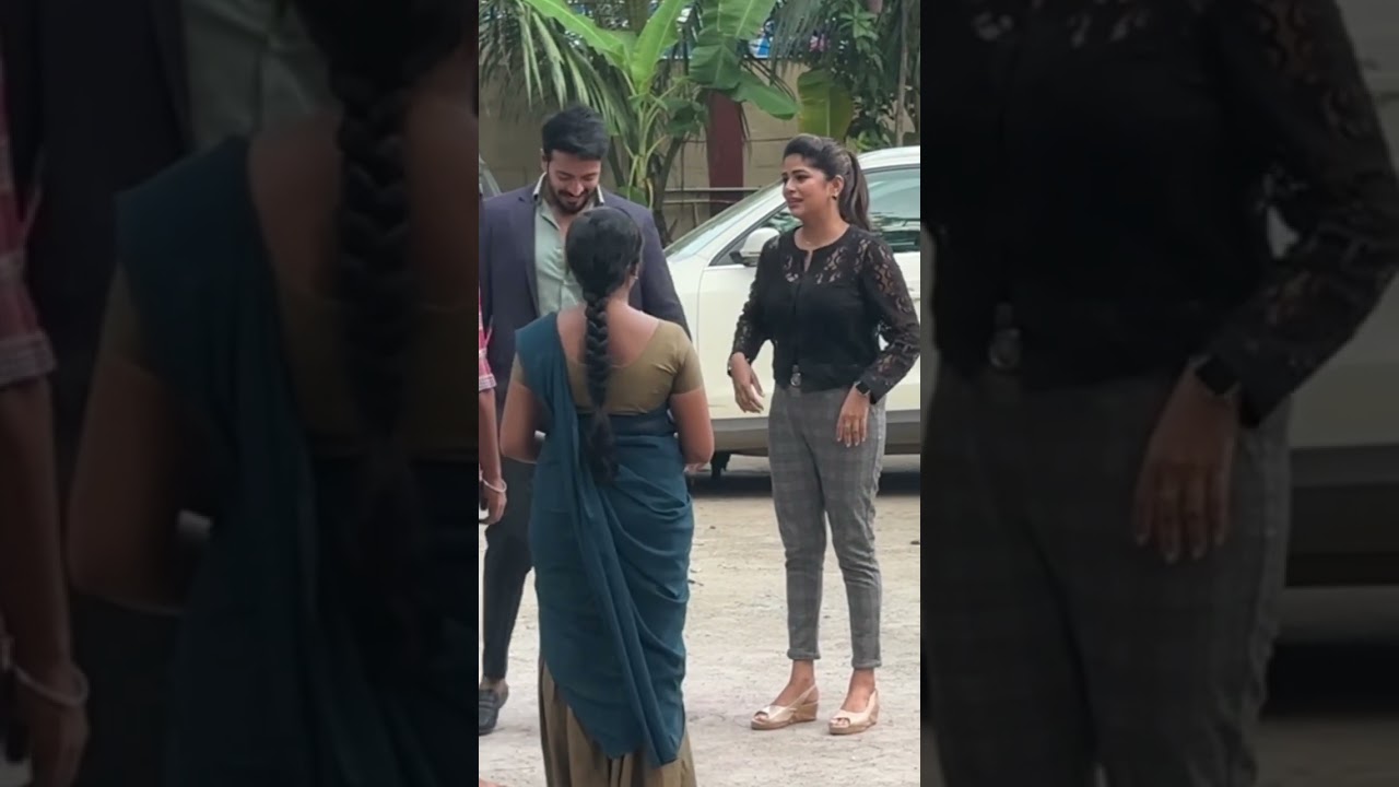 BTS from #Singapenne shooting spot. #singapenne #suntv #bts  Full video on channel.